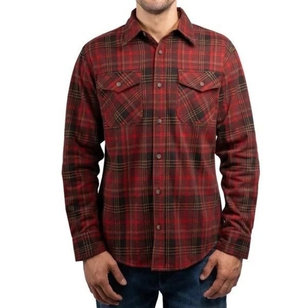 NEW Jachs New York Men's XL Plaid Flannel Shirt Jacket Red Black Yellow